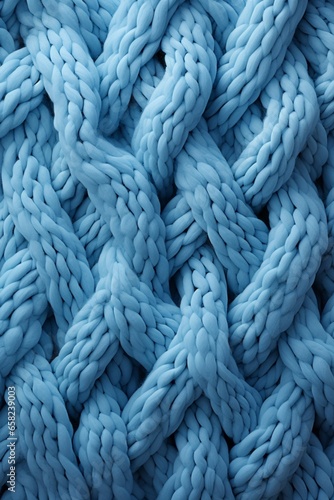 Background of blue wool knitted jumper. 