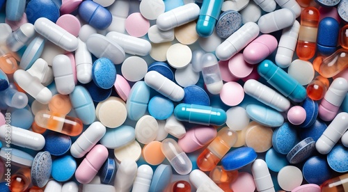 colorful pills background, colored drugs background, pills and drug wallpaper, drugs banner, colored vitemines on abstract background, vitamins and drugs wallpaper photo