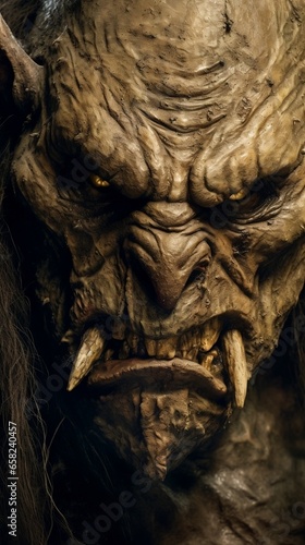 Close-up of a troll's face 