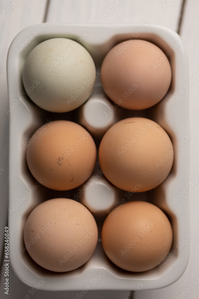 Fresh farm multicolored eggs from purebred chickens Fresh farm multicolored eggs from purebred chickens