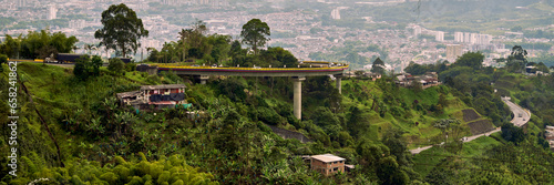 Architectural marvel  The helical bridge in Pereira  Colombia. Panoramic View