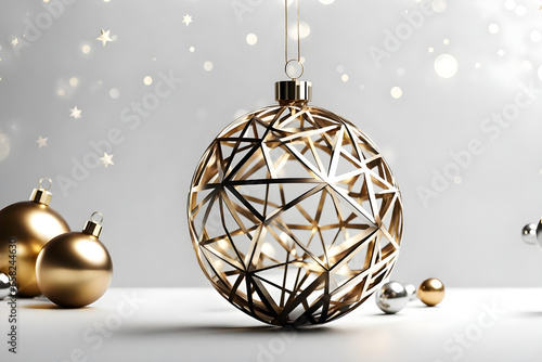 Modern and minimalist Illustrations of Christmas ornaments
