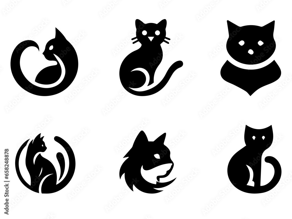 Cat Logo Concept vector Illustration a Group of pack Cat Logo Concept vector Illustration a Group of pack