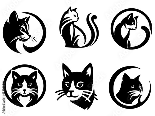 Cat Logo Concept vector Illustration a Group of pack