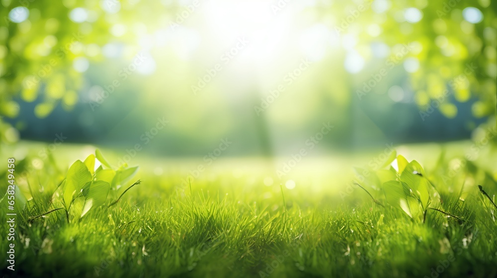 Spring summer background with frame of grass and leaves on nature. Juicy lush green grass on meadow in morning sunny light outdoors, copy space, soft focus, defocus background. Spring summer background with frame of grass and leaves on nature. Juicy lush green grass on meadow in morning sunny light outdoors, copy space, soft focus, defocus background.