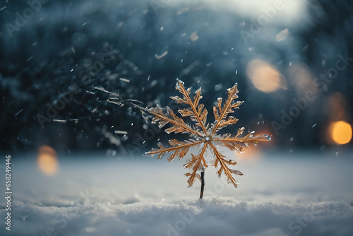 beautiful snowflake formation