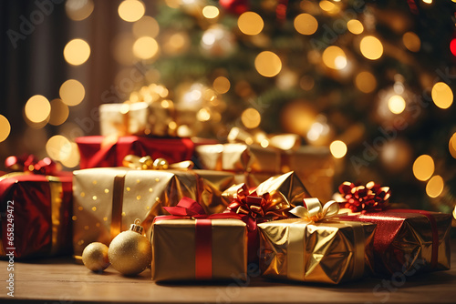 golden christmas gift boxes