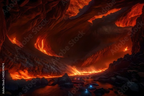Deep inside a volcano, a dragon's lair is guarded by shimmering scales.