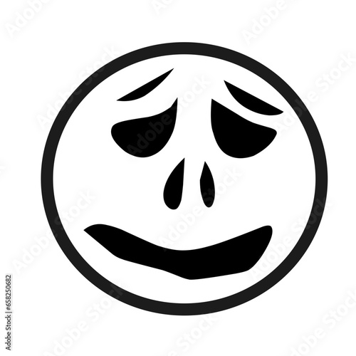 Scary and funny face of Halloween pumpkin or ghos