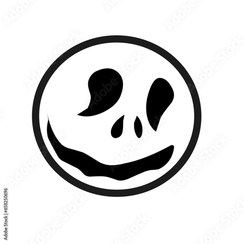 Scary and funny face of Halloween pumpkin or ghos
