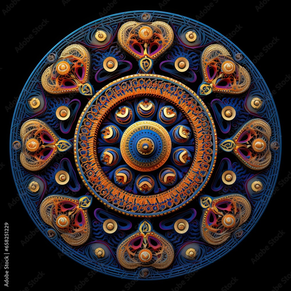 Colorful Mandala, Generative AI Illustration