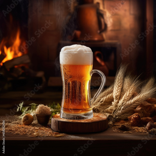 Draught beer in glasses.glass of beer .Background