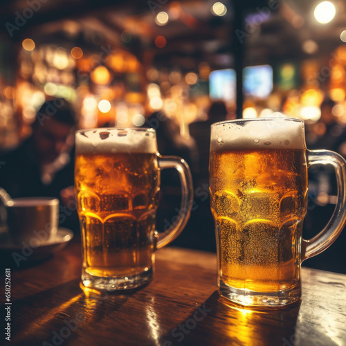 Draught beer in glasses.glass of beer .Background