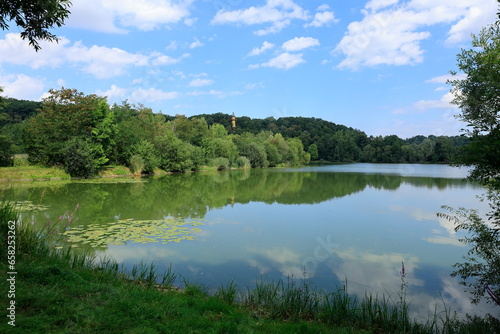 Fototapeta Naklejka Na Ścianę i Meble -  Kleiner See am ehemaligen Volksbad bei Görlitz
