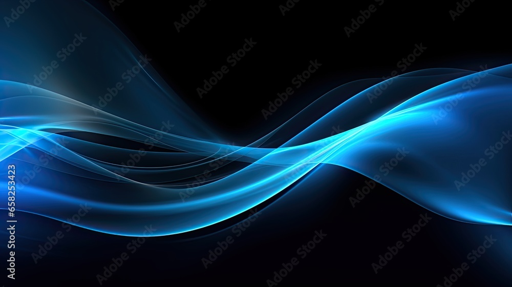 Abstract Blue Swoosh Background, Generative AI Illustration Abstract Blue Swoosh Background, Generative AI Illustration