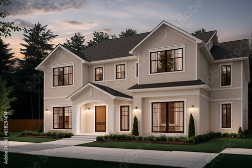 Wallpaper Mural Exterior of Beautiful Newly Built Luxury Home Architectural Elegance Torontodigital.ca