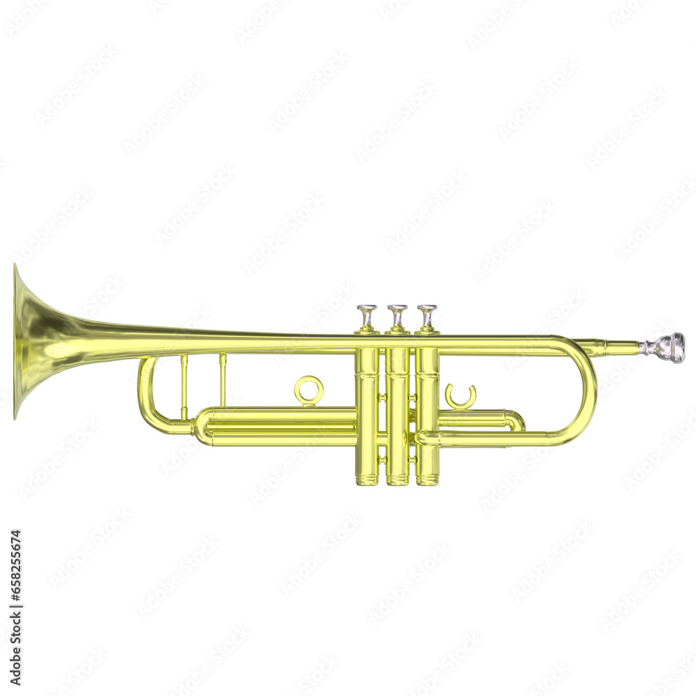 Obraz premium 3D rendering illustration of a trumpet