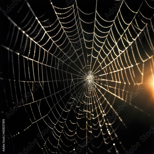 spider web in the morning