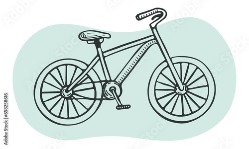 Bicycle in sketch style. Vector clipart.