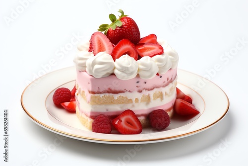 3D render of a scrumptious strawberry shortcake