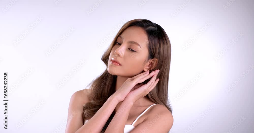 Beautiful young asian woman with clean fresh skin on white background, Face care, Facial treatment, Cosmetology, beauty and spa, Asian women portrait. Beautiful young asian woman with clean fresh skin on white background, Face care, Facial treatment, Cosmetology, beauty and spa, Asian women portrait.