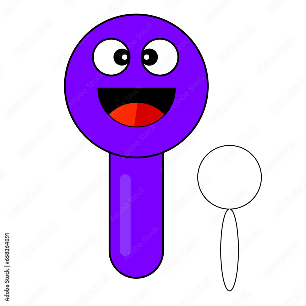 Cartoon search character happy icon vector Cartoon search character happy icon vector