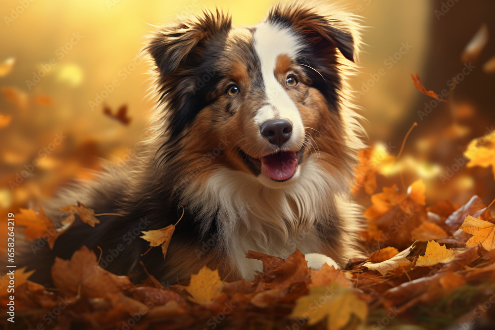 cute dog animal in autumn cute dog animal in autumn