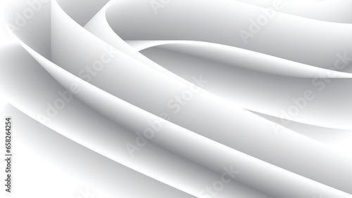 Abstract white fluid flow background with smooth line futuristic Geometric Textured intricate 3D wall Light wave White 