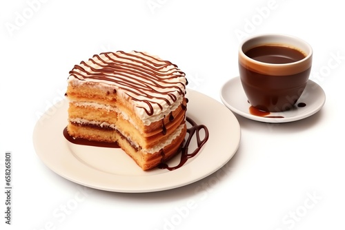 Coffee Cakeland cake isolated on white background