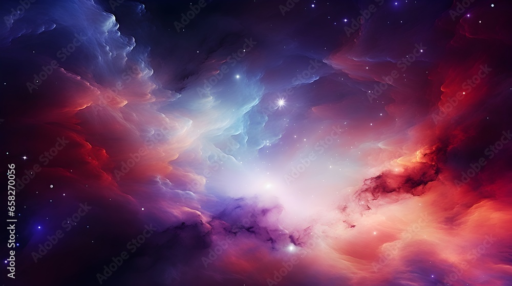 Colorful space galaxy cloud nebula. Stary night cosmos - obrazy, fototapety, plakaty 