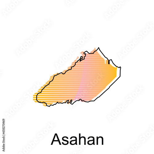 Map City of Asahan Logo Vector Design. Abstract, designs concept, logos, logotype element for template. photo