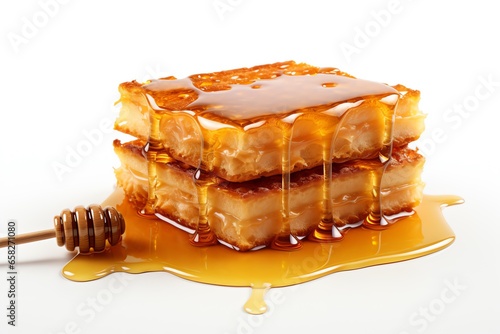 Honeycomb Highlands cake isolated on white background photo