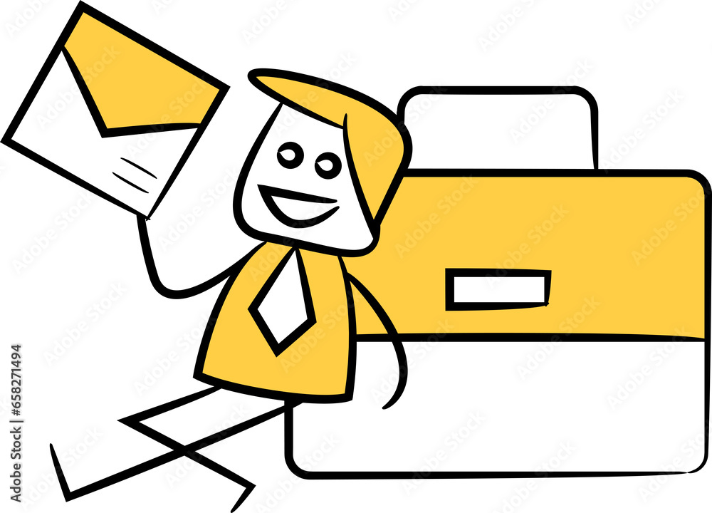 Doodle Businessman with Briefcase and Letter
Doodle Businessman with Briefcase and Letter