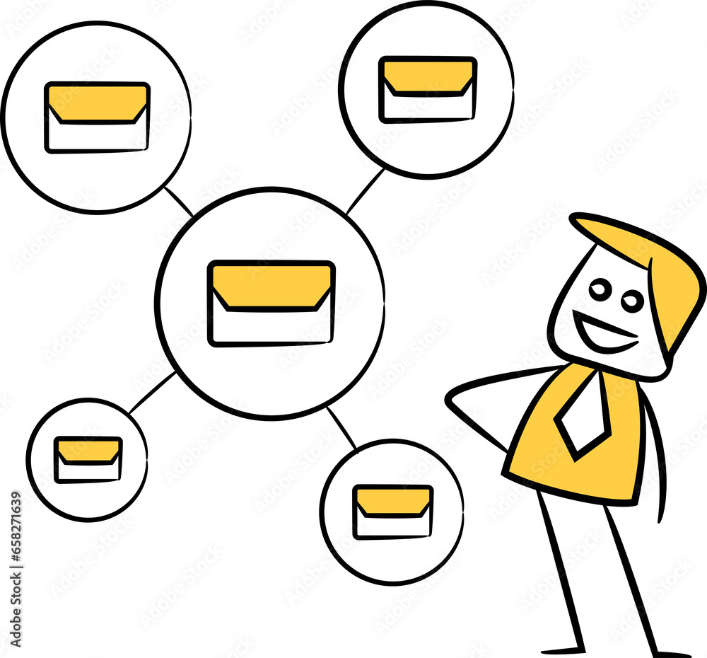 Doodle Businessman and Email Network
Doodle Businessman and Email Network