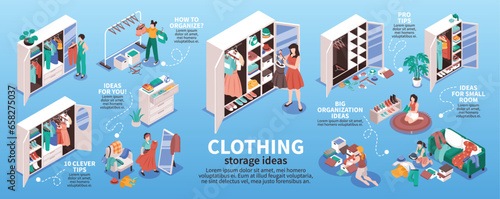 Wardrobe Isometric Infographic
