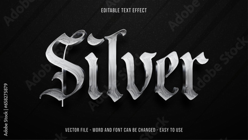 Editable text effect shiny silver mock up