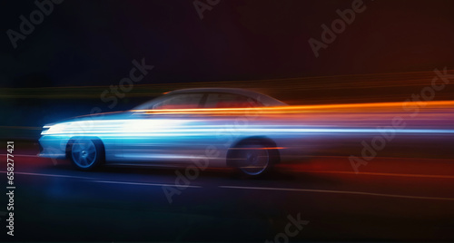 Cars driving in the darkness © birdmanphoto