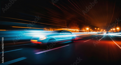 Cars driving in the darkness