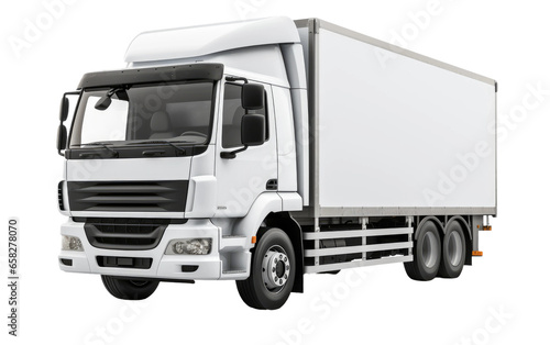 A White Delivery Truck Transports Goods Efficiently and Reliably Isolated on a Transparent Background PNG.