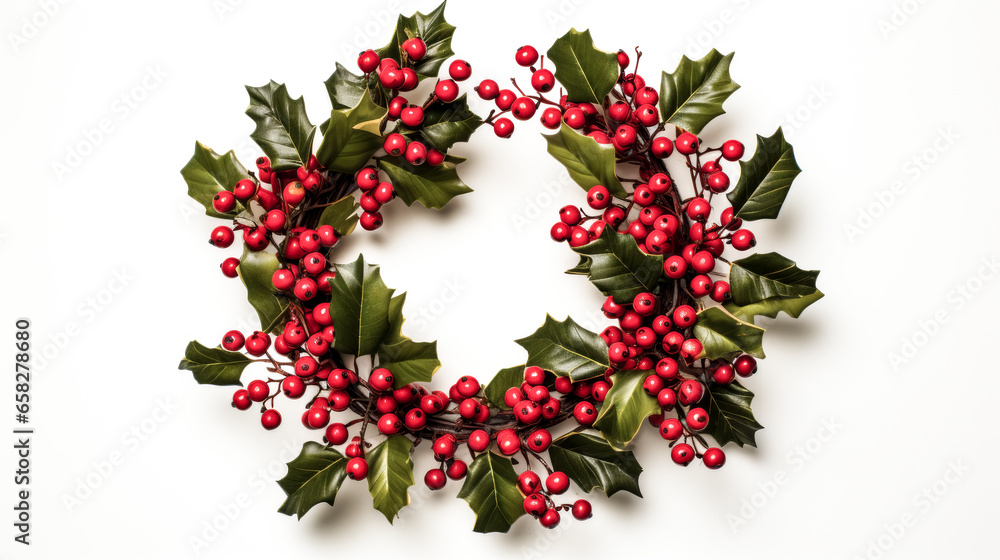 The image shows a Christmas wreath made of holly in a clear white background, captured by ThatOtherGuy, adding a festive touch to the holiday season.