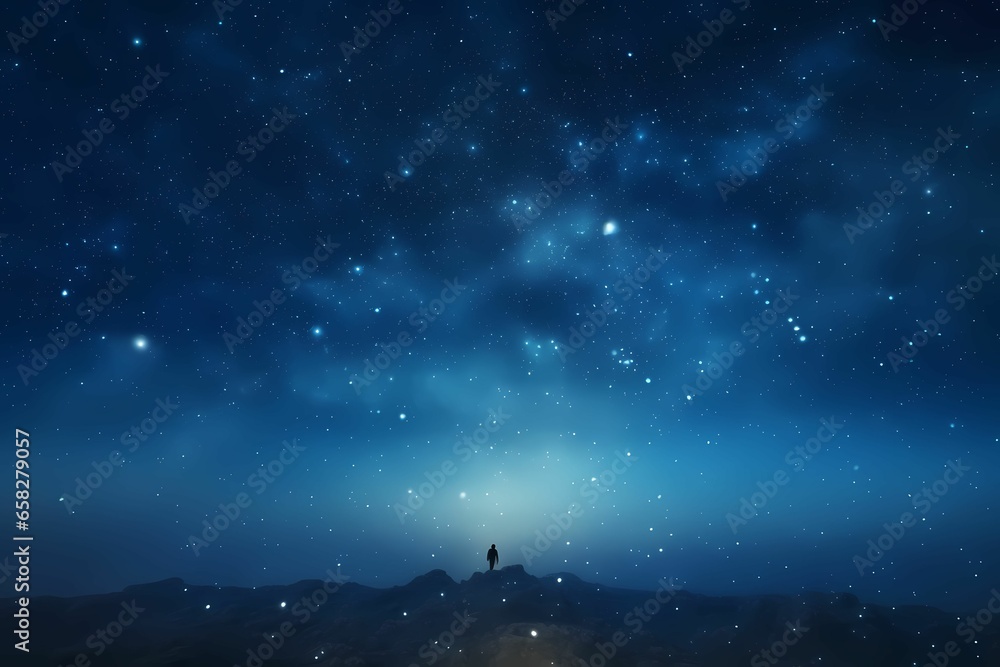Fototapeta premium night sky with stars and aurora