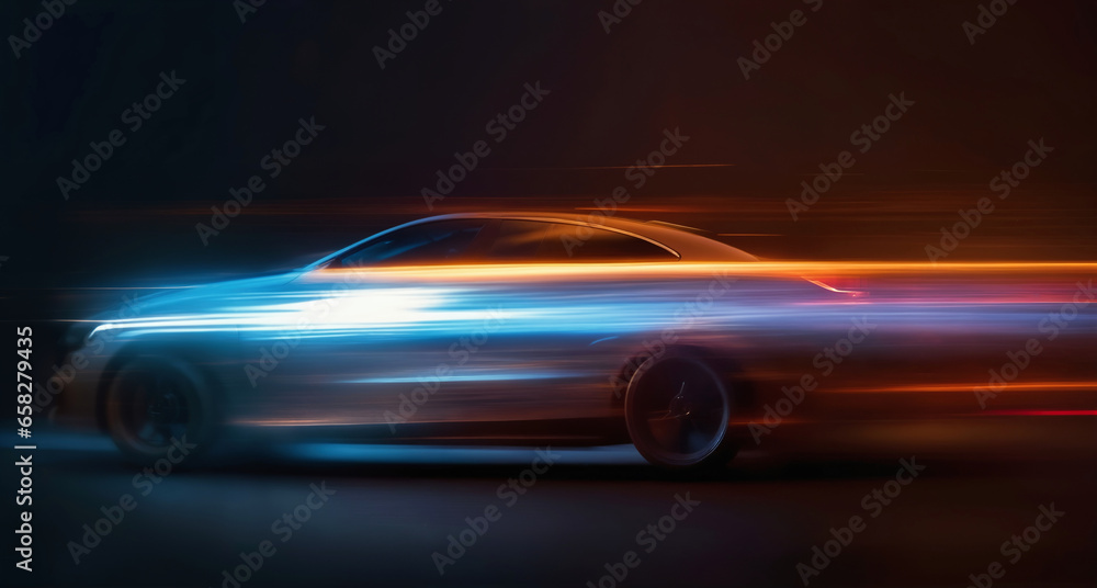 Obraz premium Cars driving in the darkness