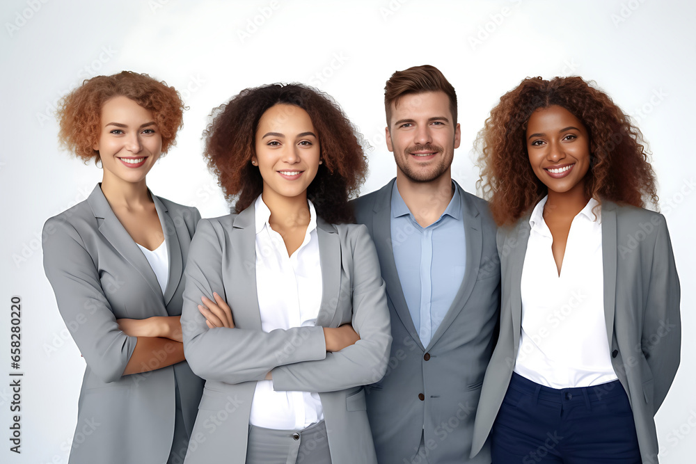 A successful assembly of international difference and diversity business individuals confidently gazing at the camera. Generative AI. A successful assembly of international difference and diversity business individuals confidently gazing at the camera. Generative AI.