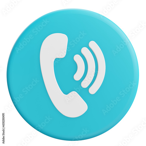 ring phone 3d icon button