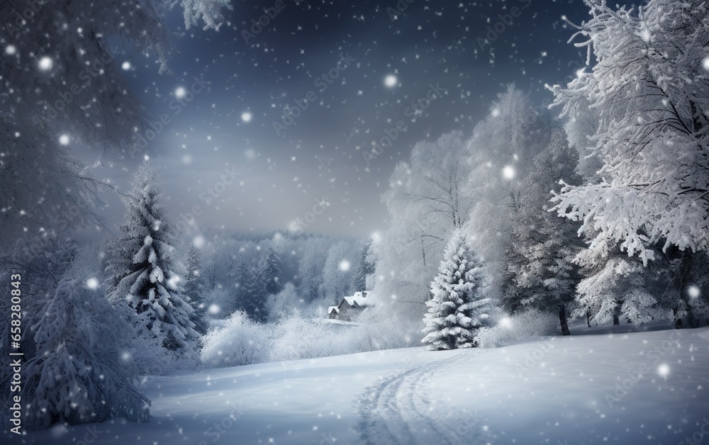 Winter snow in Christmas. AI, Generative AI Winter snow in Christmas. AI, Generative AI