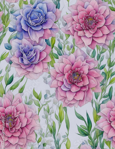 Blumen, sich wiederholendes Muster, nahtlos, tiling