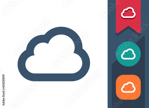 Cloud Icon. Cloudy, Weather, Cloud Computing