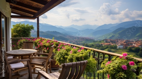 View to beautiful landscape and nature from villa terrace © Damian Sobczyk
