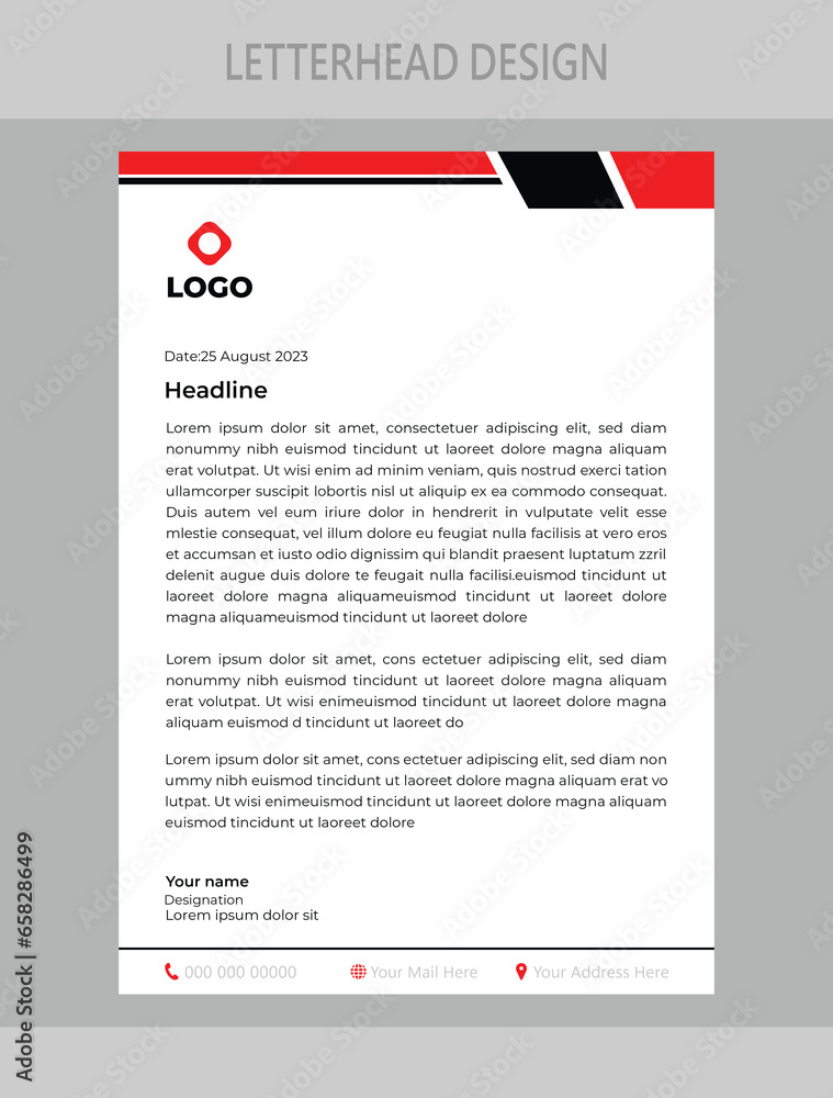 corporate Letterhead Design template,business Letterhead Design template,simple Letterhead Design template