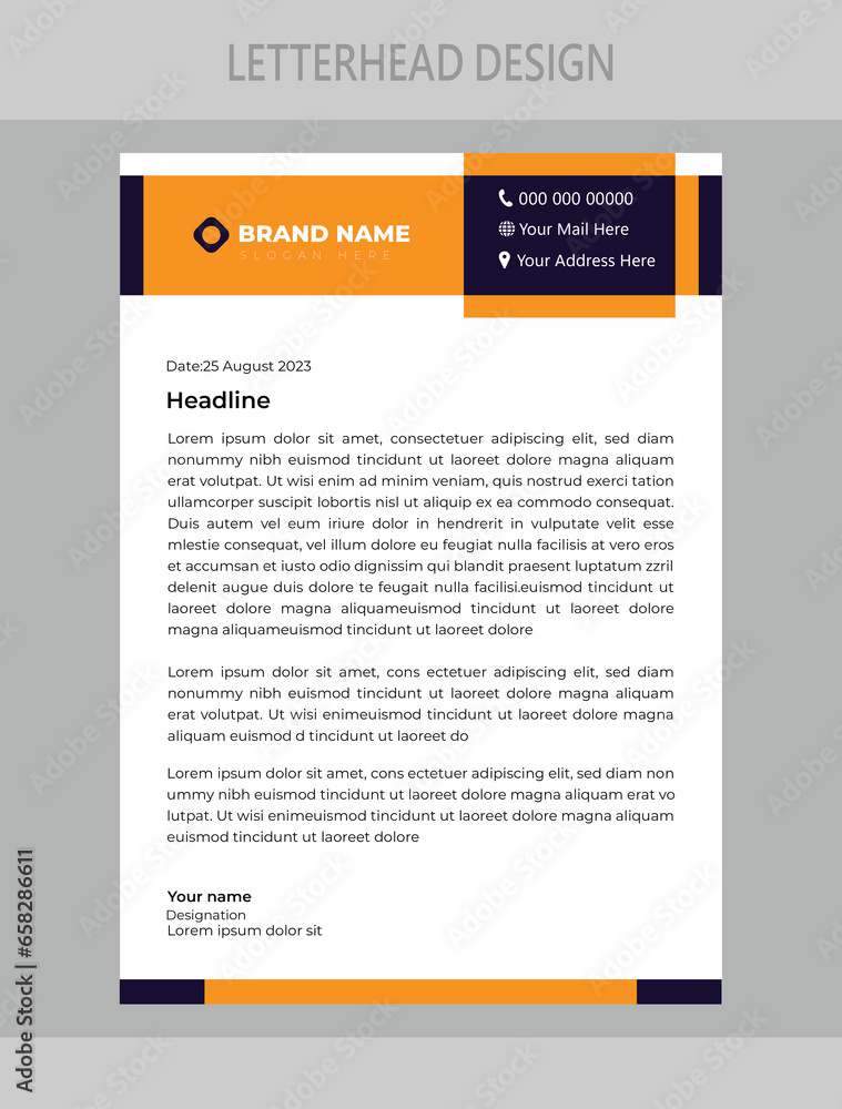 Obraz premium corporate Letterhead Design template,business Letterhead Design template,simple Letterhead Design template